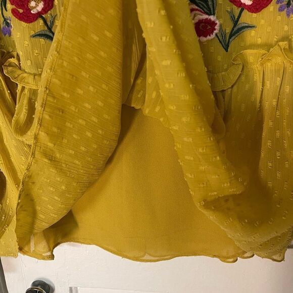 Zara Trafaluc collection embroidered detail long sleeve top - Picture 2 of 8